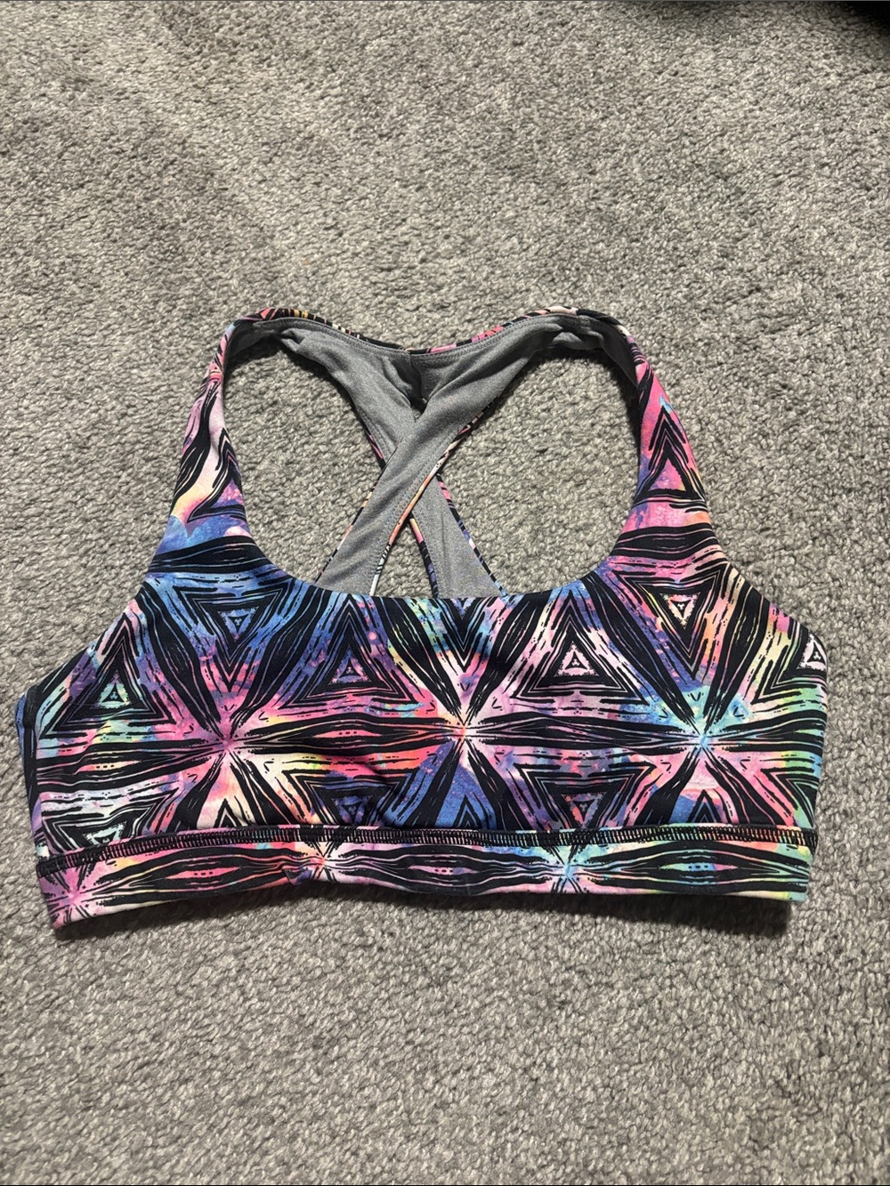 Born Primitive Multicolor Geometric Racerback Sports Bra
